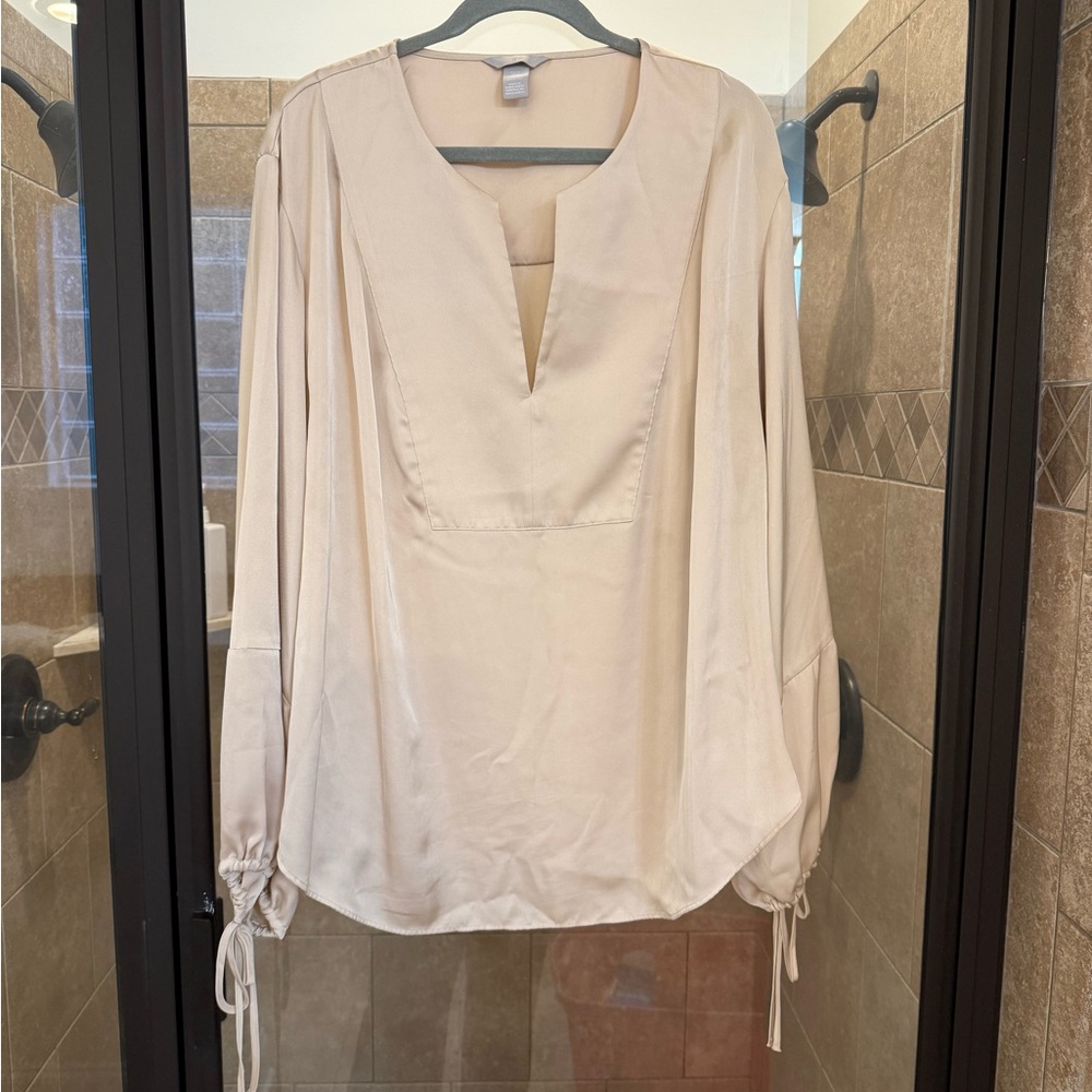 H&M Gold V-Neck Blouse